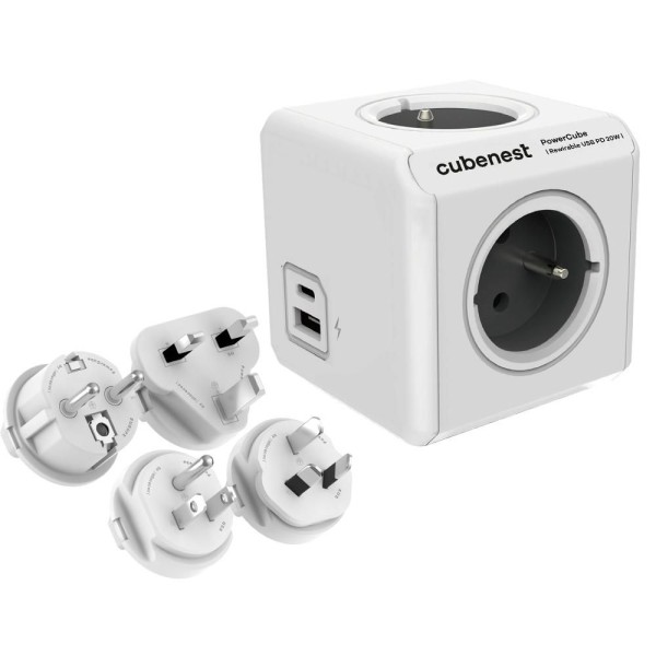 PowerCube Rewirable USB šedá CUBENEST