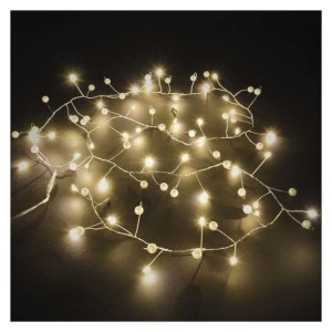LED girlanda – perly, 1,2 m, 3x AA, vnitřní, teplá bílá, časovač