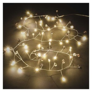 LED girlanda – kamínky, 1,2 m, 3x AA, vnitřní, teplá bílá, časovač