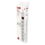 Přepěťová ochrana – 6 zásuvek, 3 m, bílá
