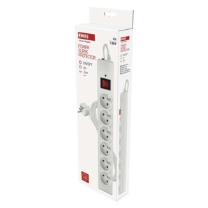 Přepěťová ochrana – 6 zásuvek, 3 m, bílá