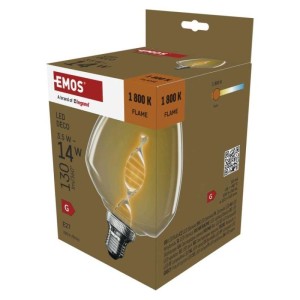 LED žárovka DECO S123 / E27 / 3,5 W (14 W) / 130 lm / flame