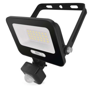 LED reflektor GLARO s pohybovým čidlem, 50 W, černý, IP54, 2000 lm, neutrální bílá