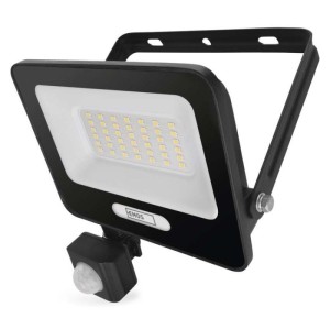 LED reflektor GLARO s pohybovým čidlem, 30 W, černý, IP54, 3000 lm, neutrální bílá