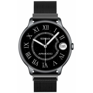 Slim s kovovým řemínkem Černá ARMODD