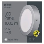 LED panel 170mm, kruhový přisazený stříbrný, 12W neutr. bílá