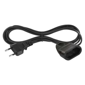 Dvoužilový pohyblivý přívod 1,5 m / 1 zásuvka / černý / PVC / 0,75 mm2