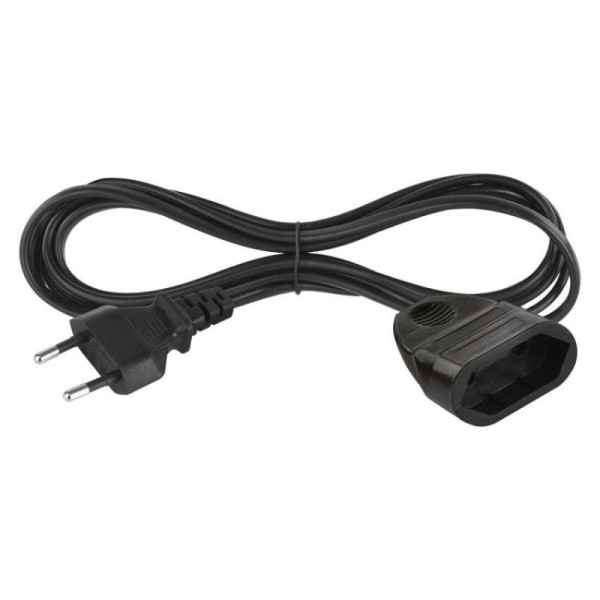 Dvoužilový pohyblivý přívod 1,5 m / 1 zásuvka / černý / PVC / 0,75 mm2