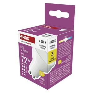 LED žárovka Classic MR16 bílá / GU10 / 7 W (72 W) / 1000 lm / neutrální bílá