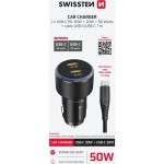 Adp. 2xUSB-C PD 50W+Kabel USB-C SWISSTEN