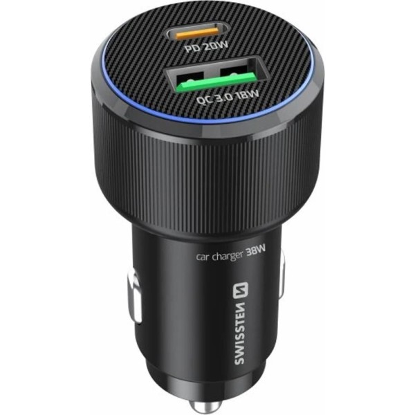 Adaptér USB-C PD + USB-A 38W SWISSTEN