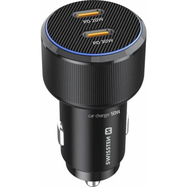 Adaptér 2x USB-C PD 50W SWISSTEN