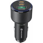 Adaptér 2x USB-C PD+USB-A 95W SWISSTEN