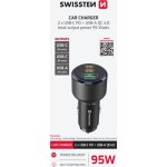 Adaptér 2x USB-C PD+USB-A 95W SWISSTEN