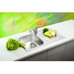 Metalac Inko, nerezový dřez LUNA FLEX 1D s odkap. universal, nerez 0,5 mm (770 x 435 x 155 mm), průměr 60 mm pro sifon, 5 let záruka