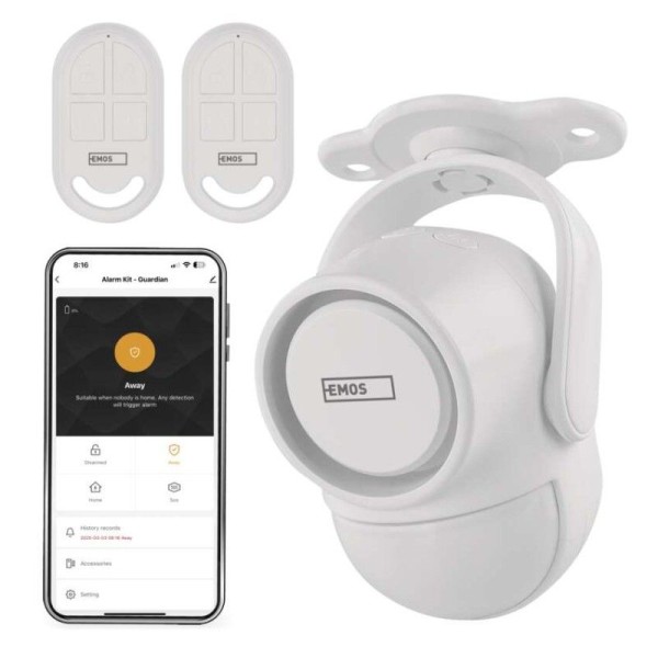 GoSmart alarm IP‑1256L GUARDIAN s pohybovým čidlem, 6× dveřní/okenní senzor, WiFi