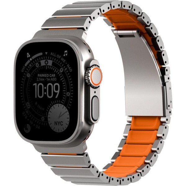 Strova Flex řemínek stříbrný/oranž. UNIQ