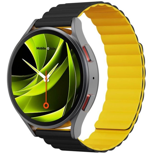 Easy Strap Magnet.Watch 22mm Bk/Yell MO