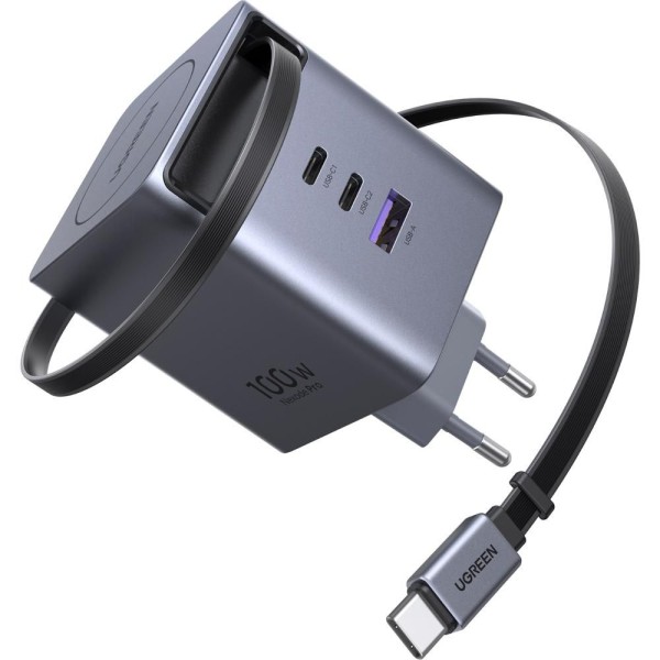 100W GaN 2xUSB-C/USB-A+zat.kabel UGREEN