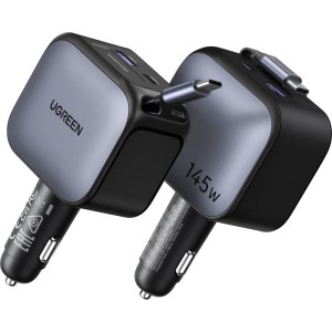 145W nab.do auta 2xUSB-C/USB-A+kabUGREEN