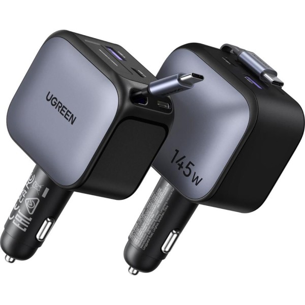 145W nab.do auta 2xUSB-C/USB-A+kabUGREEN