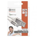 USB kabel 2.0 A/M - C/M 1m bílý