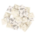 Samolepicí příchytka stahovacího pásku 20×20 mm, bílá, 25 ks