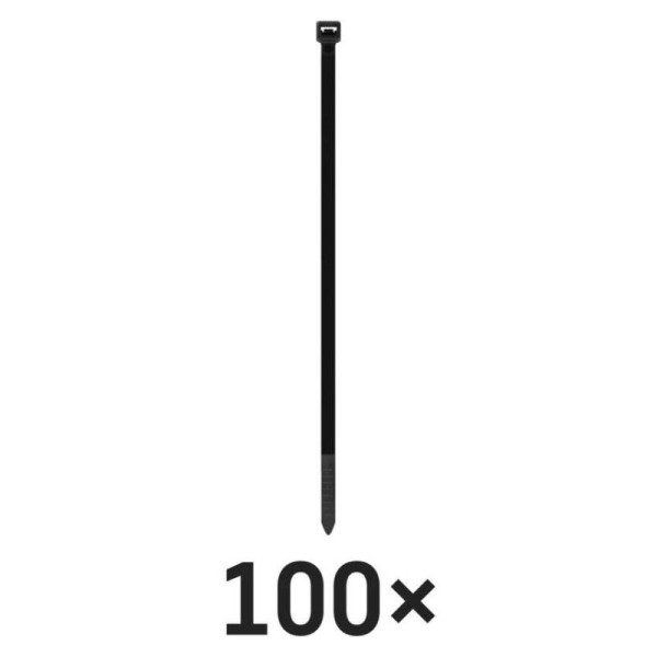 Stahovací páska 350×4,8 mm, černá, 100 ks