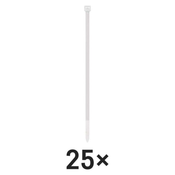 Stahovací páska 450×7,6 mm, bílá, 25 ks