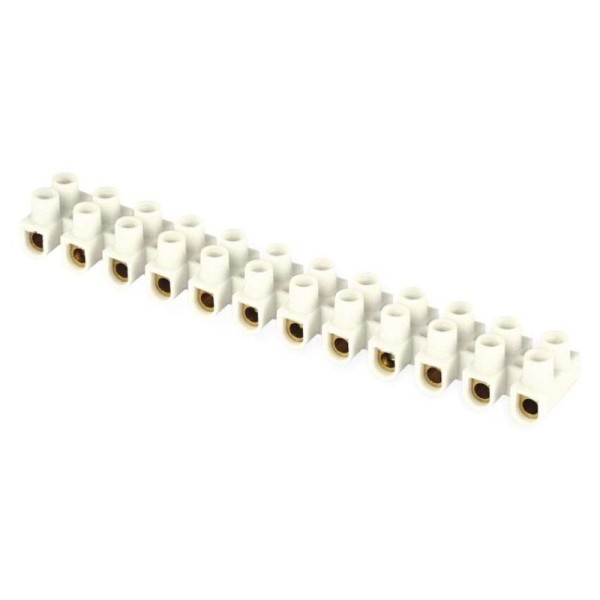 Šroubová svorkovnice 12× 4–6mm2, 450 V, bílá