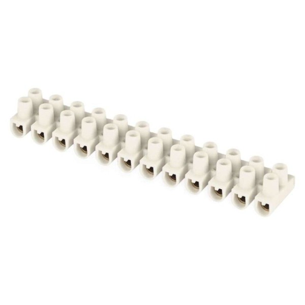 Šroubová svorkovnice 12× 2,5–4 mm2, 450 V, bílá