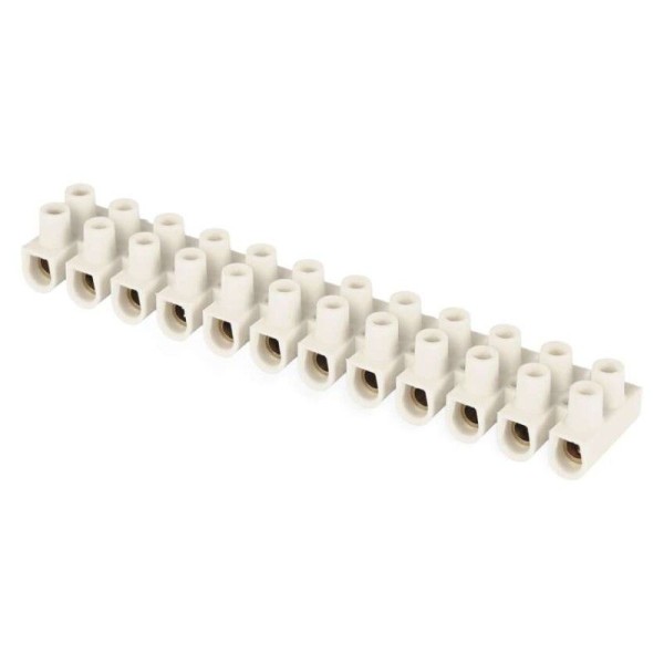 Šroubová svorkovnice 12× 6–10 mm2, 450 V, bílá