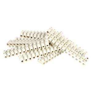 Šroubová svorkovnice 12× 6–10 mm2, 450 V, bílá, 10 ks