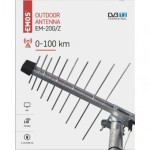 Venkovní anténa EMOS EM-20G/Z, se zdrojem 0–100 km DVB-T2