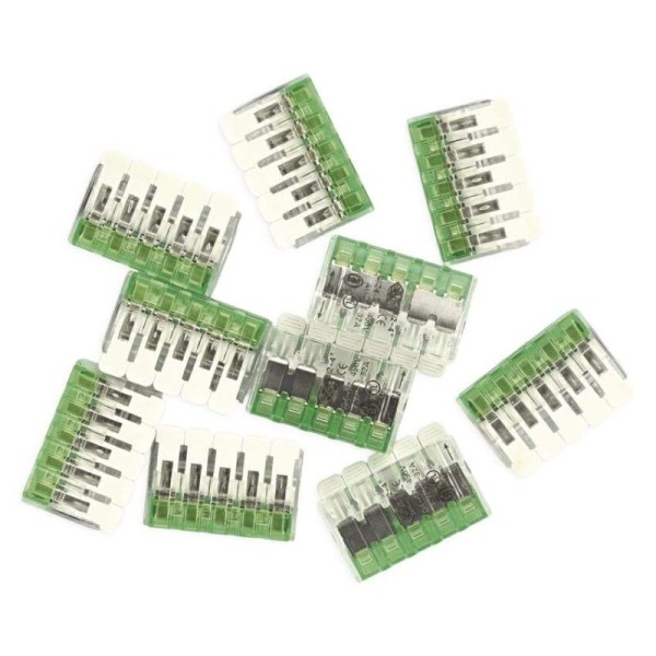 Páčková spojovací svorka 5× 0,2–4 mm2, 10 ks