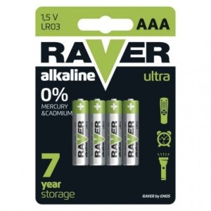 Alkalická baterie RAVER AAA (LR03)