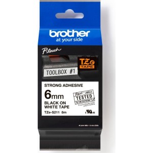 TZES211 Páska 6mm ČB Lam. BROTHER