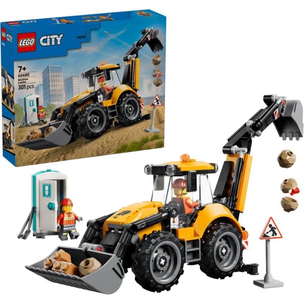 60480 Žlutý nakladač s rypadlem LEGO