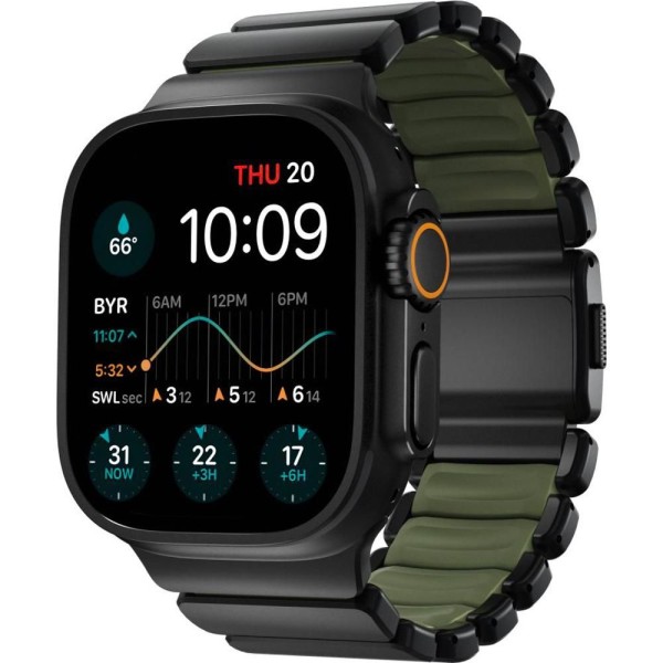 Stratos FKM AW 45/46/49mm Bk/Grn NOMAD