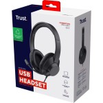 Ayda Max USB wired headset Black TRUST