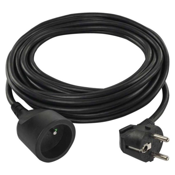 Prodlužovací kabel 5 m / 1 zásuvka / černý / PVC / 1,5 mm2