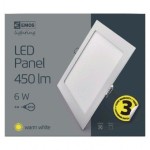 LED panel 120×120, čtvercový vestavný bílý, 6W teplá bílá