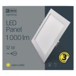 LED panel 170×170, čtvercový vestavný bílý, 12W teplá bílá
