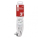Prodlužovací kabel – 3 zásuvky, 3m, 3× 1,5mm2, bílý