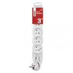 Prodlužovací kabel – 5 zásuvek, 3m, 3× 1,5mm2, bílý