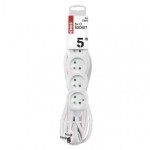 Prodlužovací kabel – 5 zásuvek, 5m, bílý