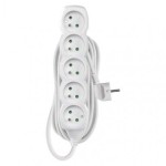 Prodlužovací kabel – 5 zásuvek 10m, 3× 1,5mm2, bílý
