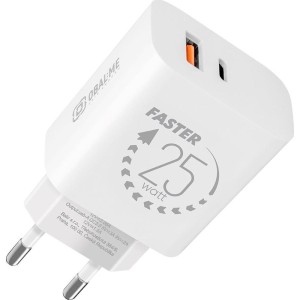 Nabíječka USB-A+USB-C 25W White OBAL:ME