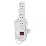 Prodlužovací kabel s vypínačem – 5 zásuvek, 10m, 3× 1,5mm2