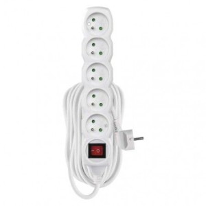 Prodlužovací kabel s vypínačem – 5 zásuvek, 10m, 3× 1,5mm2